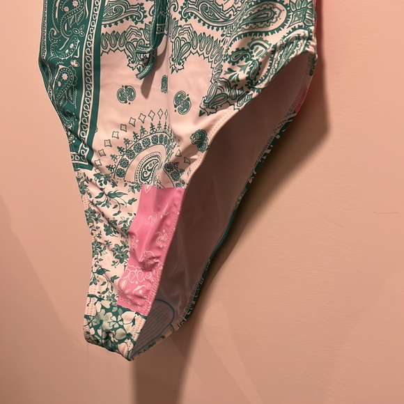 ASOS Reclaimed Vintage One Piece High Leg Tie Front Swim Suit ***NEVER WORN*** - Picture 6 of 12